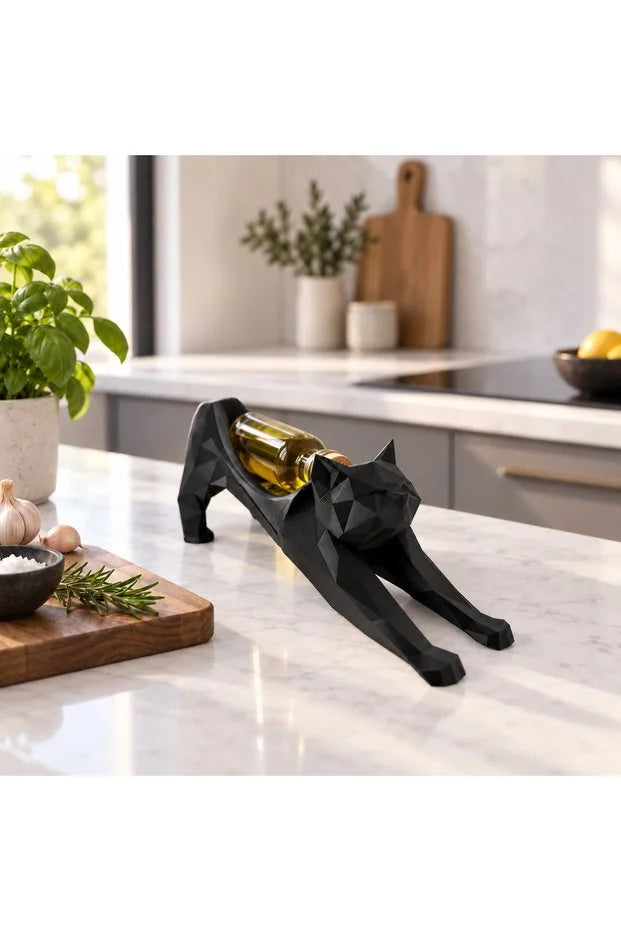 Kedi Figürlü Dekoratif Şişe Standı