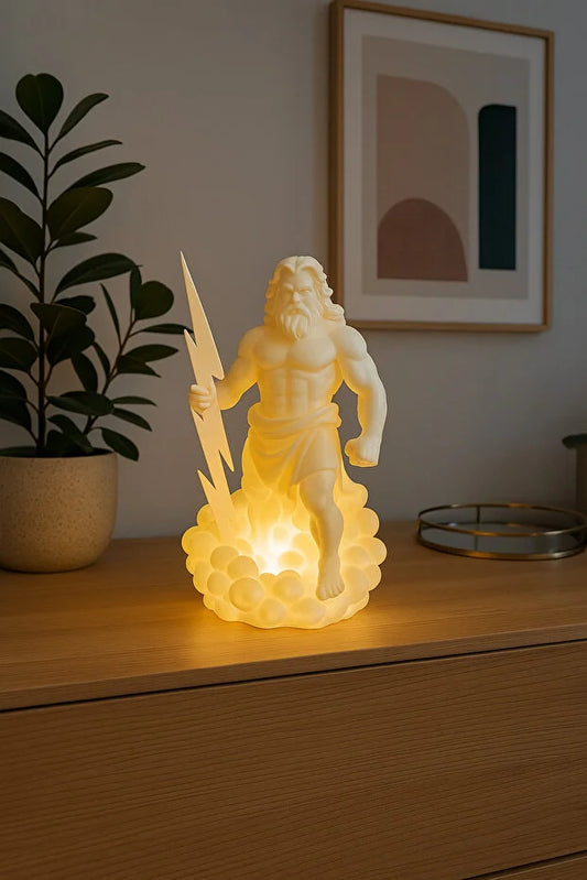 Zeus Masa Lambası 25cm boyunda – Mitolojik Dekoratif Gece Lambası - Ev ve Ofis İçin