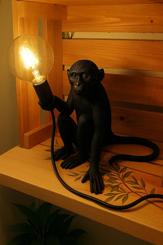 Black Monkey Table Lamp Modern, Luxurious, and Stylish Decorative Lighting