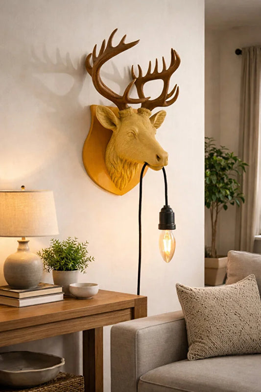 Decorative Deer Head Wall Sconce – Modern Design Wall Sconce