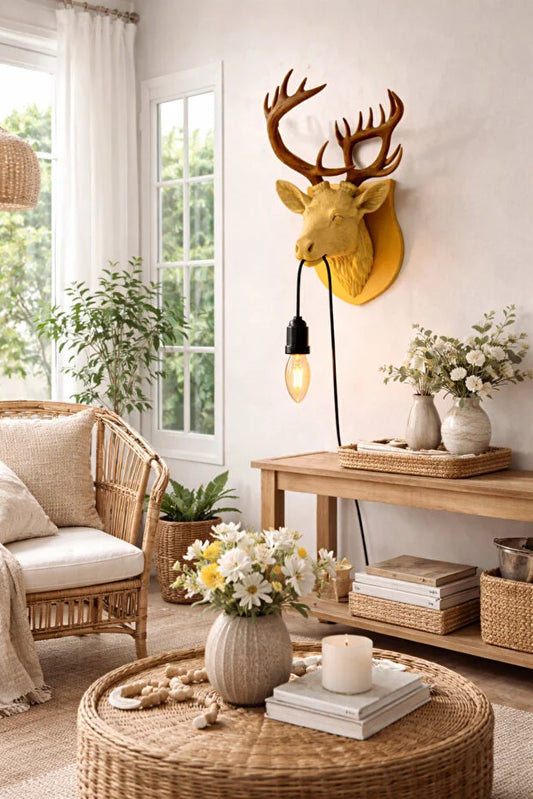 Decorative Deer Head Wall Sconce – Modern Design Wall Sconce