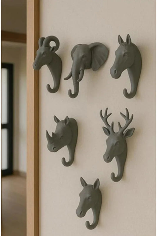 Animal Figurine Wall Hanger Set, Modern Decorative Key Holder, Key Hanger