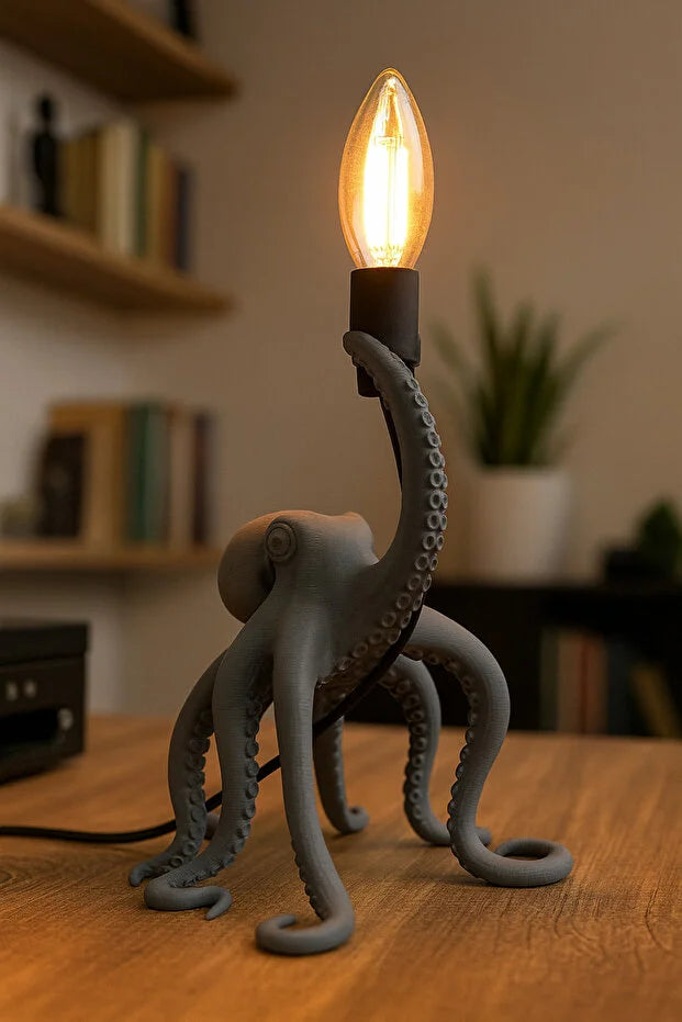 Modern Ahtapot Tasarımlı Masa Lambası - Dekoratif Gece Lambası, Modern Deniz Temalı Led Masa Işığı