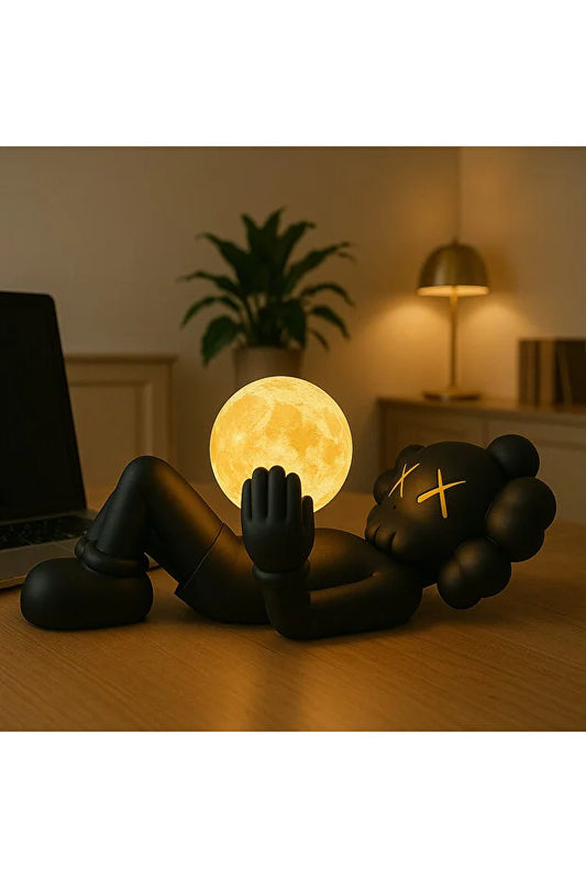 KAWS Style Table Lamp – Moon Shaped LED Lighting, Wired Modern Decorative Lighting