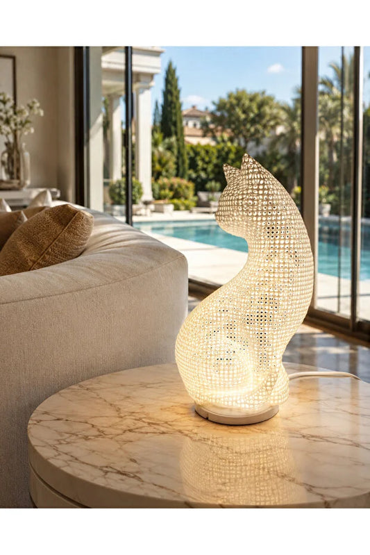Modern Night Lamp with Warm Light, Luxury Design Lampshade for Living Room and Bedroom