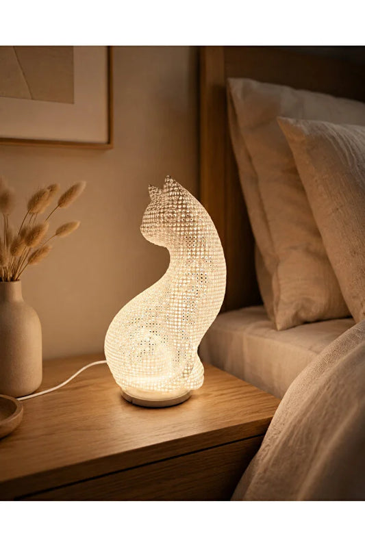 Modern Night Lamp with Warm Light, Luxury Design Lampshade for Living Room and Bedroom
