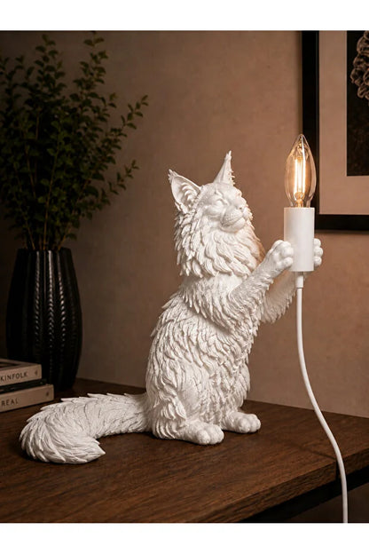Siyah Kedi Figürlü Premium Dekoratif Masa Lambası