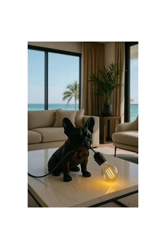 French Bulldog Masa Lambası – Figürlü Modern Dekoratif Aydınlatma | 3D Lab
