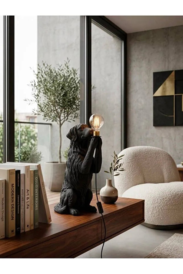3D Baskı Köpek Figürlü Dekoratif Masa Lambası