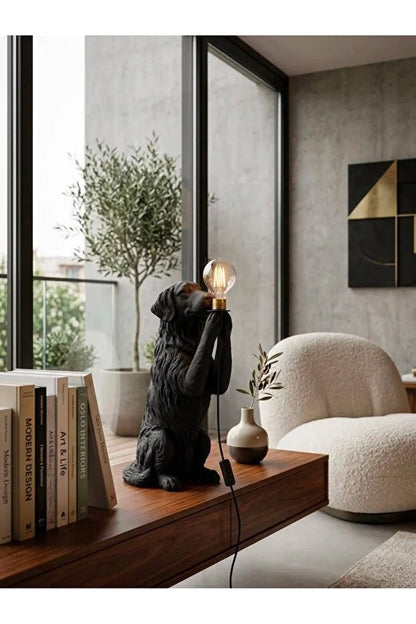 3D Baskı Köpek Figürlü Dekoratif Masa Lambası
