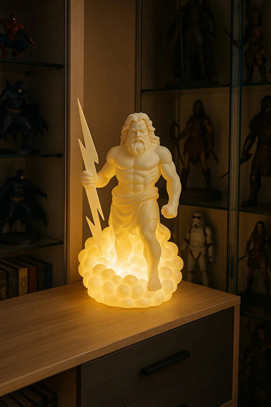 Zeus Masa Lambası 25cm boyunda – Mitolojik Dekoratif Gece Lambası - Ev ve Ofis İçin